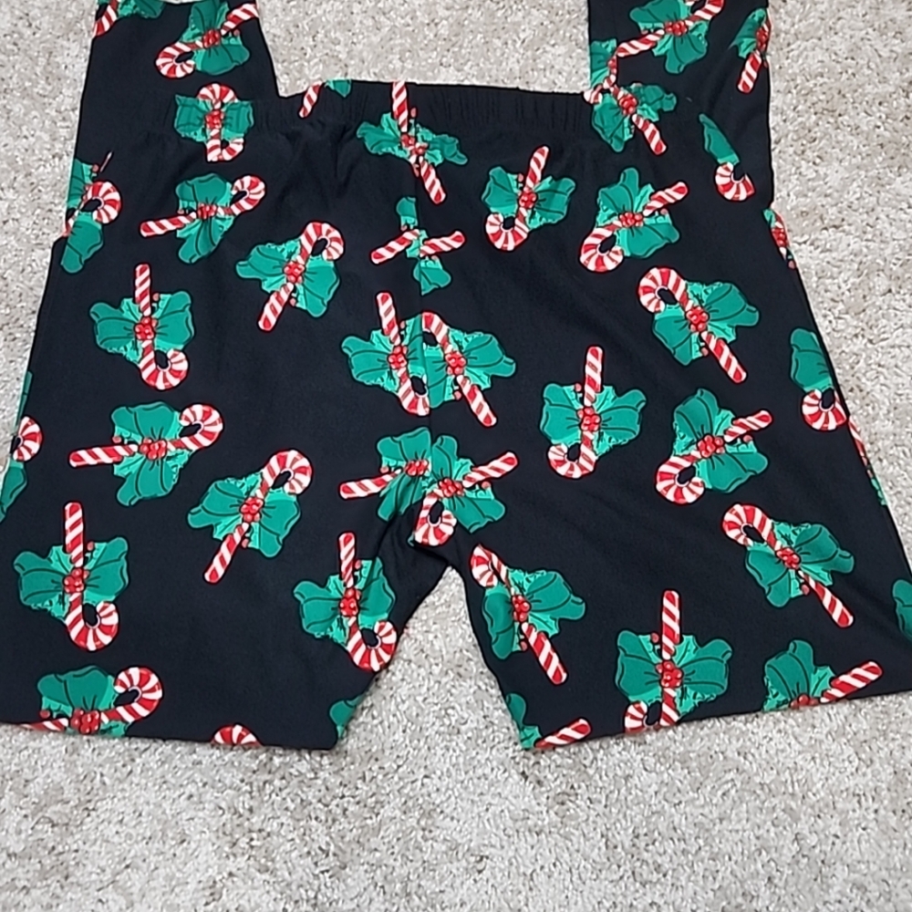 CELWBRATE TOGETHER Candy Cane WOMEN Print Leggings SZ L - Picture 7 of 7